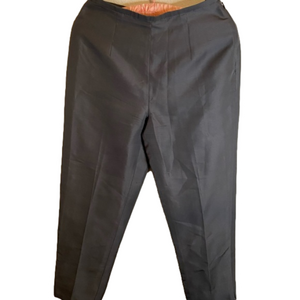Loft high waist cropped charcoal grey silk pants size 4